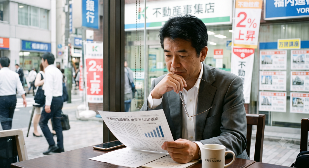 眺める中年男性
